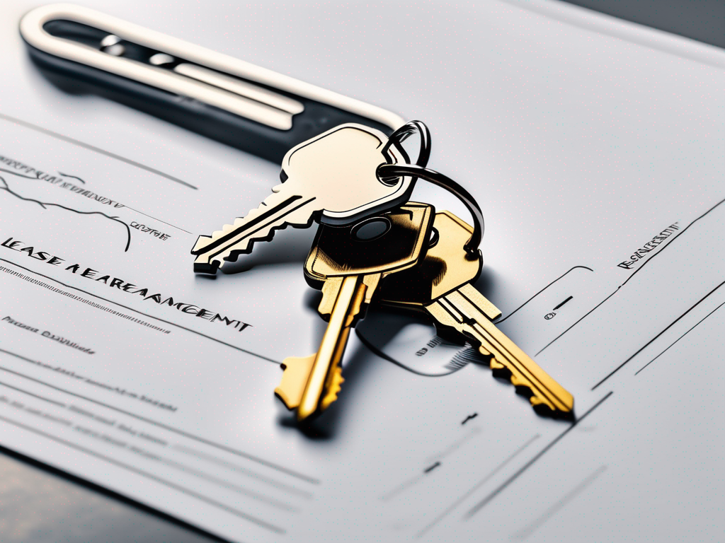 A set of keys placed on top of a signed lease agreement